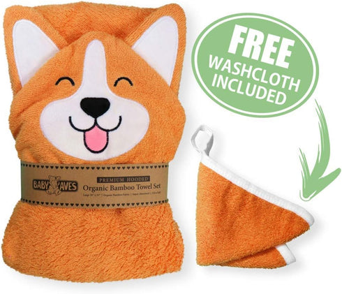Generic Cozy 35" 35" Corgi Dog Baby Bath Hooded Towel - & Warm - Ultra Soft and Absorbent - Baby Bath - Toddler