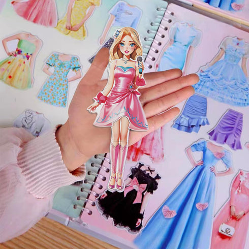 Magnetic Dress Up Paper Doll Playset - Pretend Play Game Travel Toys for Kids, Magnet Clothes Puzzles