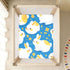 Bseiialft 52 28 Bunnies Flowers Blue Crib Sheets for Boys Girls Soft and Breathable Cotton Baby Sheets for Standard