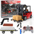 Set 11 6+ RC Forklift with Trailer, Kids Forklift Construction Toys with Lift Fork & Hook & Flatbed, Channel Kids