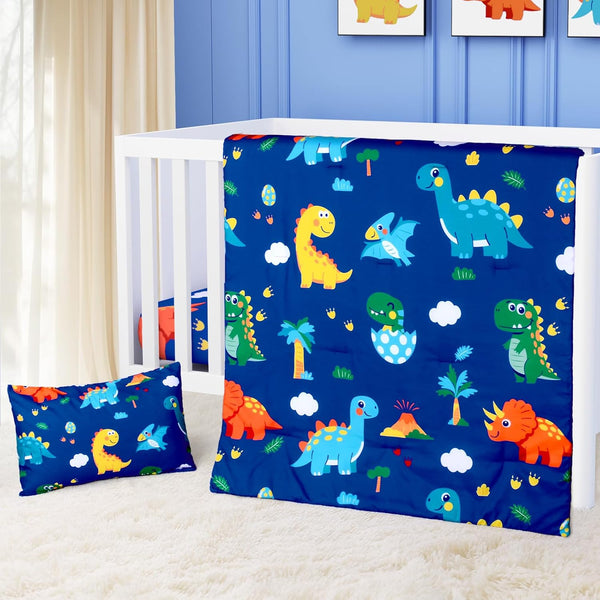 Cloele Crib Bedding Set for Boys Girls- 3 Piece Dinosaur Baby Bedding