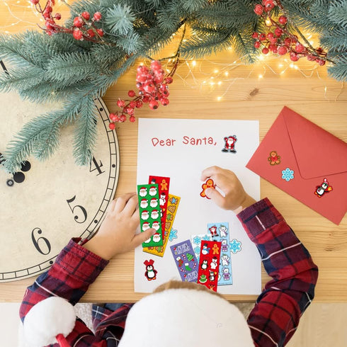 ArtCreativity Christmas Stickers for Kids - 100 Sheets with 1200 Holiday Stickers Assortment - Bulk Party Favors
