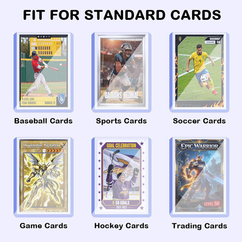 RIXUGIT 100ct 3"x4" 75pt Hard Card Sleeves - Hard Plastic Trading Card Protector, Rigid Clear Open-Top Card Sleeve