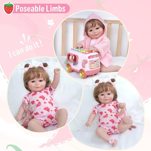 JIZHI Lifelike Reborn Baby Dolls - 20 Inch Realistic Newborn Baby Dolls with Gift Box for Kids Age 3+, Adorable Smiling