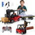 RC Forklift with Trailer, Kids Forklift Construction Toys Set with Lift Fork