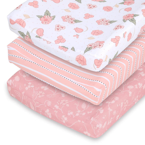 The Peanutshell Baby Girl Changing Pad Covers Set of 3 - Ultra