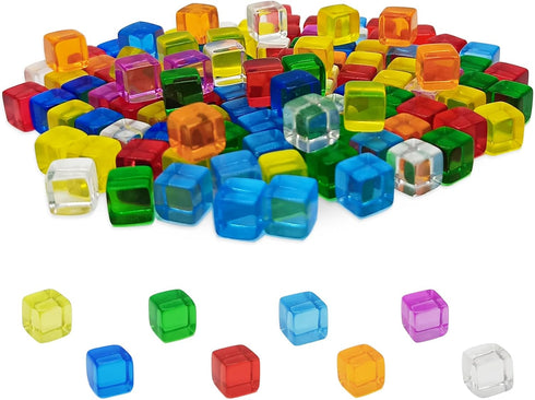 Generic Mini Dice 8mm Acrylic Cubes, 160 Pcs Colored Dice Set for Board