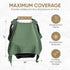 100% Organic Muslin Carseat Cover Boy or Girls Muslin Car Seat Cover Car Seat Cover for Babies (Roman Green)