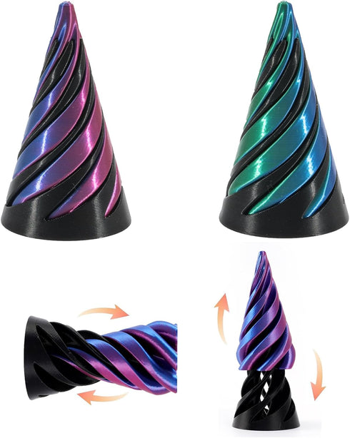 MNSZCN Impossible Cone,Spiral Cone Fidget Toy,Impossible Pyramid Passthrough Toy,3D Printed Spiral Cone,Impossible Cones