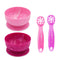 ChooMee Baby Suction Bowls & FlexiDip Learning Utensil Set, 4 CT Small, Light & Dark Pink by ChooMee