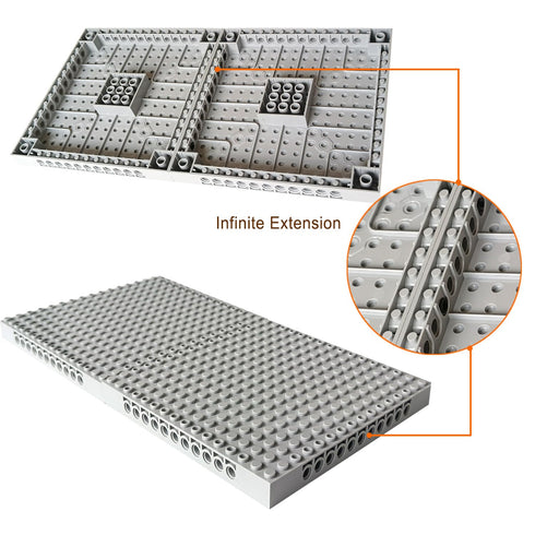4pcs Brick 16x16 Classic Baseplate Building Plates for Building Bricks, Gray Background Boards for Pixel Paintings