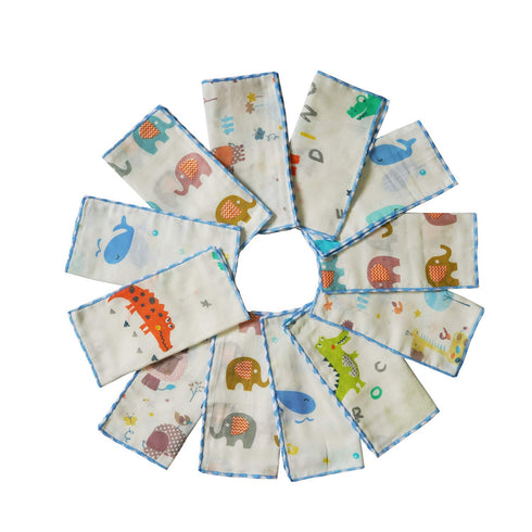 Omilion Muslin Baby Washcloths Set(12-Pack), Natural Cotton Infant Bath Towel, Soft Toddler