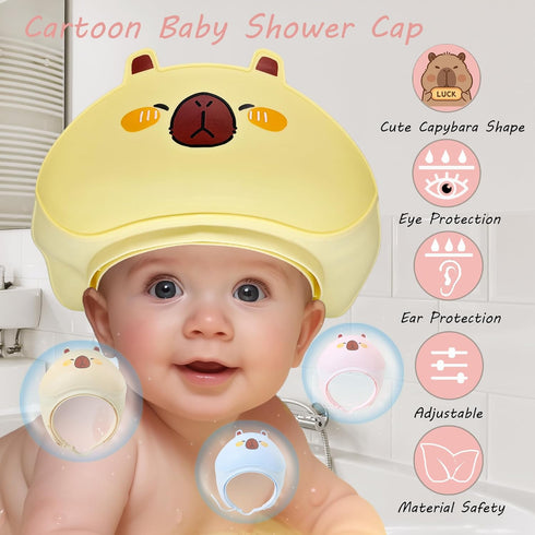 TinyGuardian 1-3 Baby Shower Cap - Waterproof Bath Visor for Toddlers Years, Extra Soft Silicone Hair Washing Hat