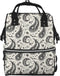 TZTTZT Black White Paisley Pattern Print Diaper Bag Backpack, Toddler Baby Girl Boy