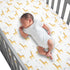 Organic Cotton Fitted Crib Sheet with Giraffe Print - White/Yellow