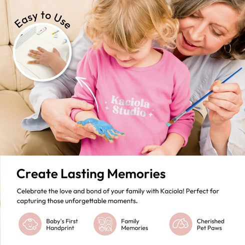 Kaciola Family Handprint Kit, DIY Newborn Keepsake Frame, Baby Hand and Footprint Kit, Unique New Baby Gift for Mothers
