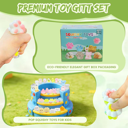 Yidayes 28pcs Pack,Fidget 4-8 8-12 (28pcs) Squishy Toys Kit,Include taba Squishies Party Favors for Kids Treasure Box