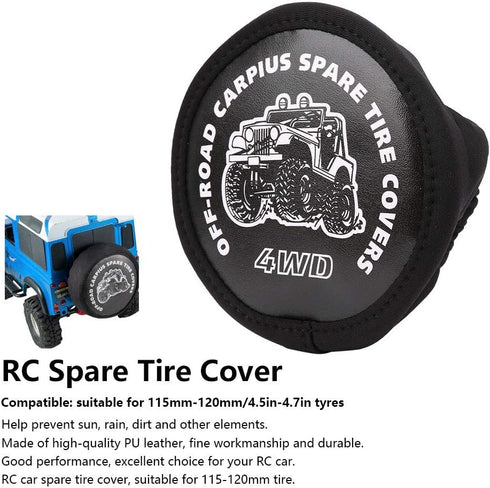 VGEBY RC Spare Tire Cover, Dustproof PU Leather for 1:10 Scale Remote Control Crawler Car Body Parts
