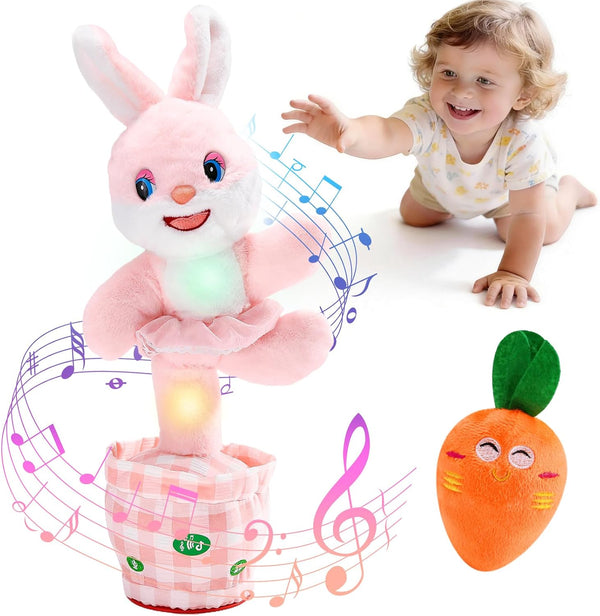 Cessfle Talking Dancing Easter Bunny Plush, Easter Basket Stuffers Toddler Girl Boy,