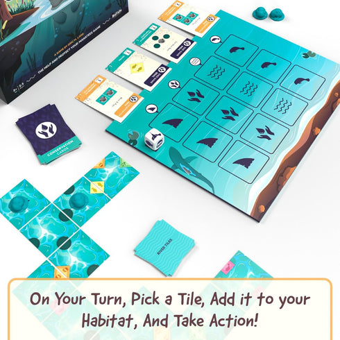 10 Buffalo Games - I Heart Manatees - Manatee Habitat Building Game - Deck Building and Strategy - Eric Lang Game- Ages