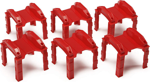 Multi Level Support Risers 6-Pack - Red Risers for Wooden Toy Train