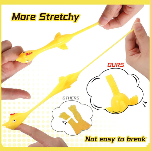 240 Hungdao Pcs Flying Chicken Slingshot Rubber Chicken Slingshot Fingers Toys for Kids Stretch and Relax Game Birthday