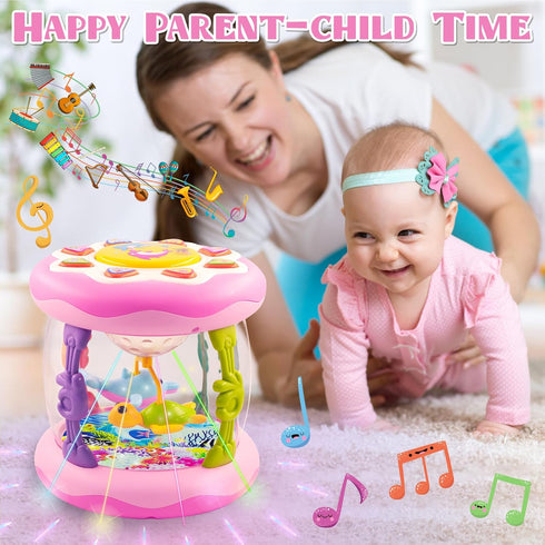 6-12 Tummy 3-6 12-18 1 2 Baby Girl Toys for Months Ocean Rotating Light Up Musical Toys Time Infant Toys Months Baby
