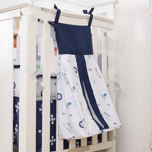 Set 5 Set Elephant Crib Bedding for Boys, Pieces Nursery Including Quilt/Fitted Sheet/Crib Skirt/Diaper Bag/Blanket