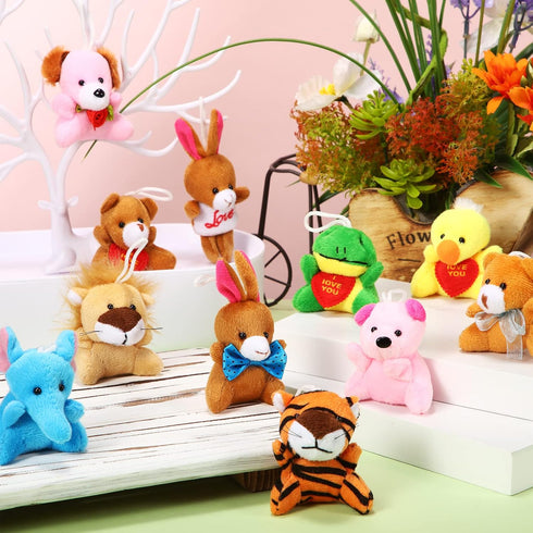 Zhanmai 100 Pcs Mini Plush Stuffed Animal Bulk Small Animal Toys for Kids Birthday Party Favors