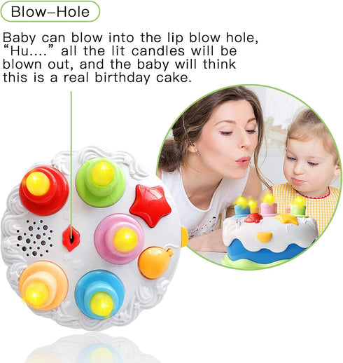 First Birthday Cake Toy, Toddler Birthday Cake with Candles and Songs for 18 Months+ Boys & Girls
