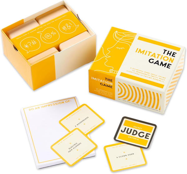 Brass Monkey The Imitation – Social Party Game with 300+ Game Card Prompts for Doing Impressions