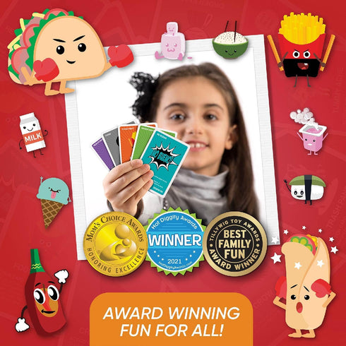 Taco vs Burrito Family Board Games for Kids 6-8, 8-12 & Up - Fun Travel Card Games for Everyone