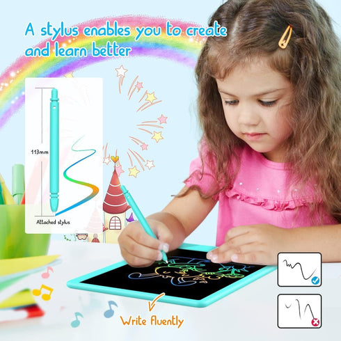LCD Writing Tablet Doodle Board, 10.5 inch Colorful Drawing Pad, Electronic Drawing Tablet for Kids Ages 3-8