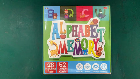 SpriteGru Memory Alphabet Matching Game (26 Pairs of 52 Pieces), Capital Letter Matching Game Cards Educational Toy