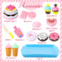 LOVESTOWN 15 PCS Pretend Desserts Toy Set, Play Food for Kids Kitchen, Ice Cream Cupcake Baking Plastic Play Food