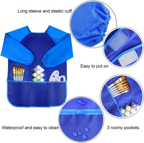 KUUQA Waterproof Children Art Smock, Kids Art Aprons, Painting Supplies Not Included