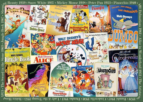 Ravensburger 19874 Disney Vintage Movie Posters 1000 Piece Puzzle for Adults, Every Piece is Unique, Softclick Technology Means Pieces Fit Together Perfectly