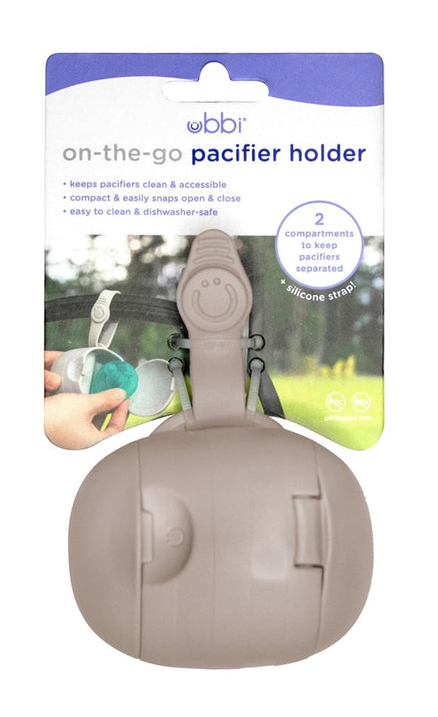Ubbi On-The-Go Dual Pacifier Holder, Keep's Baby's Binkies Clean and Accessible, Portable for Travel, Diaper Bag
