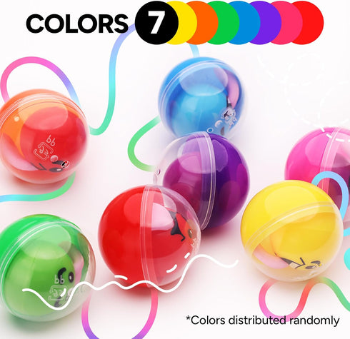 Entervending Empty Clear-Colored Round Capsules, 2 inch, 50 pcs Bulk for Toy Gumball Machines