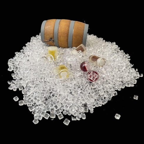 Cayway Miniature Dollhouse Fakes Ice Cubes, 100g Clear Plastic Ice Cubes for Dollhouse Kitchen Food Accessories