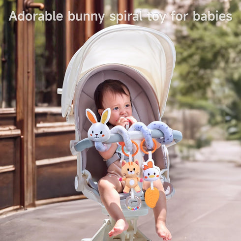 0 3 6 9 12 TUMAMA Spiral Car Seat Toys Baby Toys for Months, Infant Stroller Toy Newborn Hanging Toys with Rattle