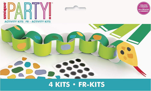 Unique Snake DIY Paper Chain Craft Kit (Pack of 4), Fun & Easy-to-Make Activity for Kids and Adults