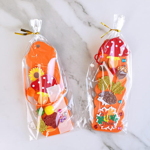 Winlyn 32 Sets Fall Crafts Kits, DIY Fall Bookmarks Decorations Art Sets with Maple Leaves, Smile Face, Owl, Turkey,