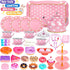Hohosunlar Set Set 3-8 Tea Party for Little Girls, Princess Tea Time Toy for Toddler, Tin Tea Include Tea Cups Teapot