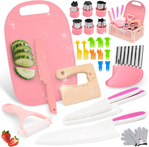Toddler Knife Set - Kid Safe Knife Set for Real Cooking, 27PCS