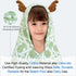 (3-8Years,27.5"X54"), VOOVA & MOVAS Kids Bath Towel with Elk Hood Absorbent Thick Cotton Towel Wrap for Pool | Swim |