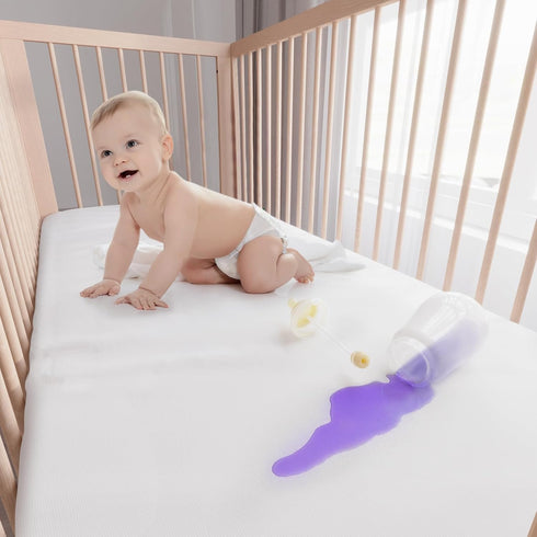 2 Pack, 6-Side 28'' 52" 6" Waterproof Crib Mattress Protector Zippered Waterproof Crib Mattress Encasement, Durable