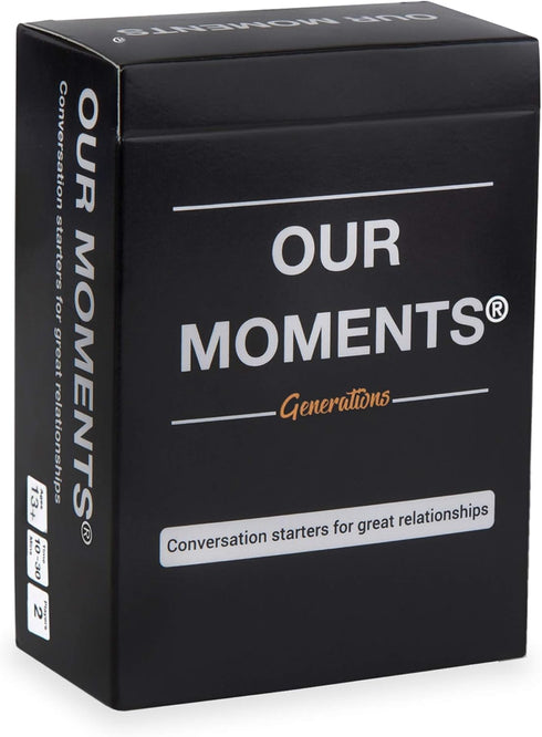 OUR MOMENTS Generations Game - 100 Conversation Starters for Grandparents & Grandchildren, Portable Card Game