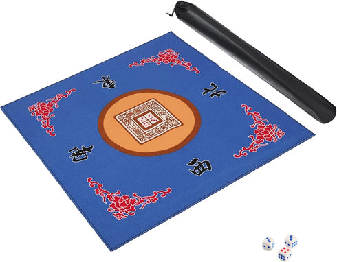 Mahjong Mat with 3 Dice & Carrying Bag, Anti Slip and Noise
