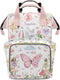 LiSoAkWE Fairy Garden Watercolor Butterfly Personalized Diaper Bag Backpack with Name,Customized Nappy Backpack